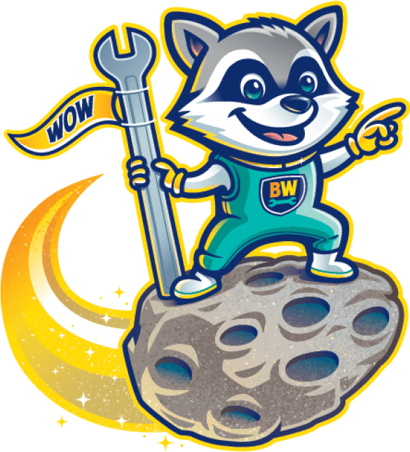Beyond Wow Plumbing comet mascot character illustration