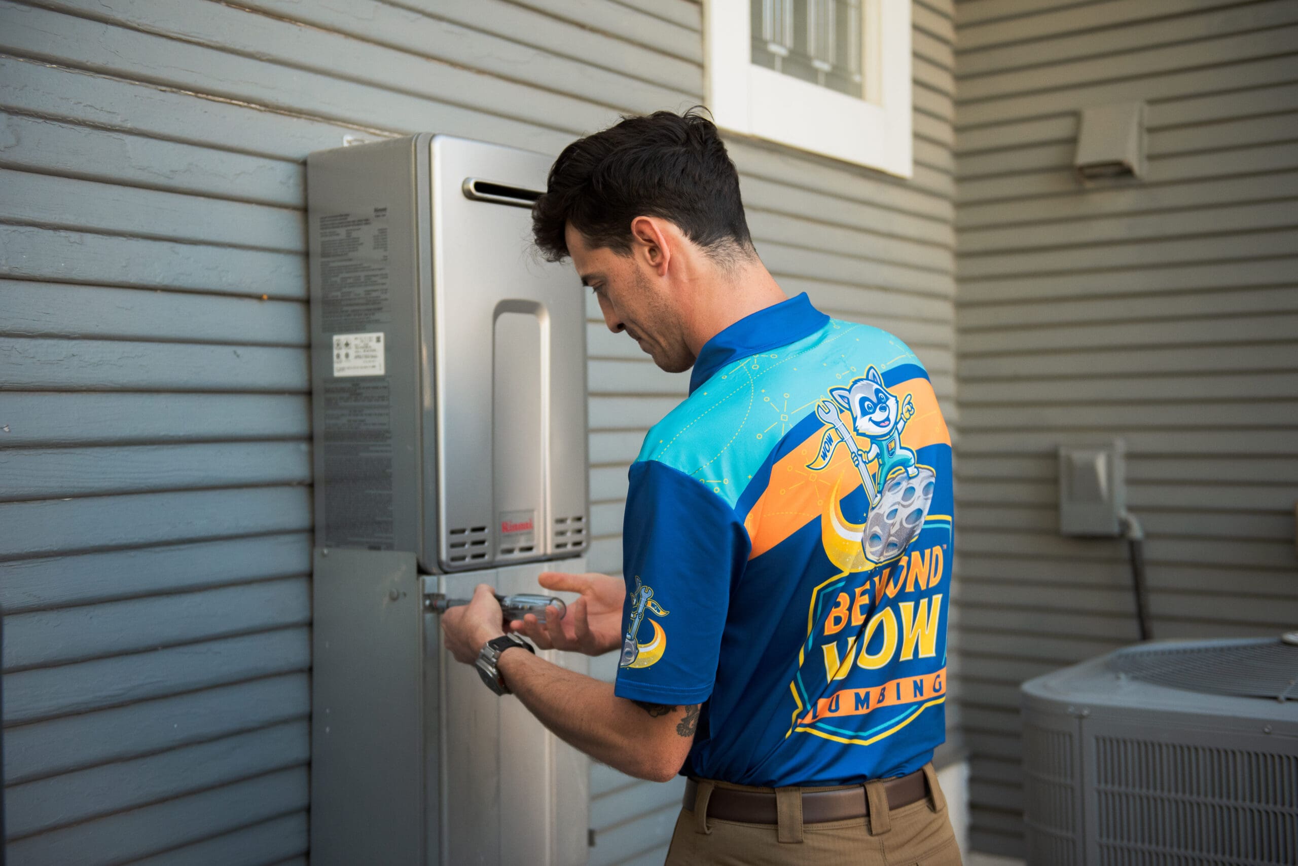Beyond Wow Plumbing team member providing service