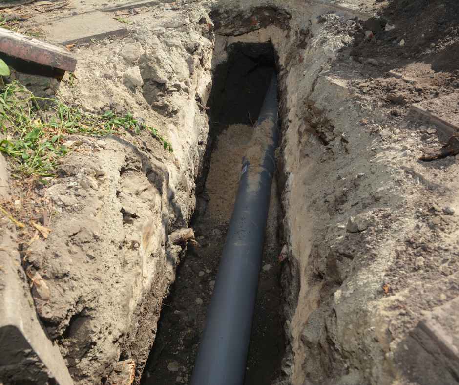 Installing new sewer line